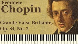 ♪ Frédéric Chopin Grande Valse Brillante in A minor Op 34 No 2  Piano Tutorial [upl. by Eirac]