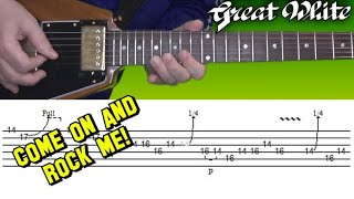 Great White  Rock Me  Guitar Solo Lesson  with Tabs [upl. by Ayotna195]