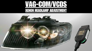 VAGCOMVCDS Xenon headlamp adjustment [upl. by Nnylyar]