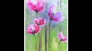 Painting flowers TutorialBlumen malen Struktur mit Facettenlack [upl. by Dhaf]