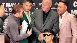 Canelo ALMOST FIGHTS Oscar De La Hoya after disrespect at final press conference [upl. by Canning]