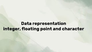 Data representation integer floating and character representation  malayalam [upl. by Malva]