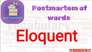 Try to be EloquentNot Verbosemnemonics07 exam vocabulary cbseboardncertschoolsscupsc [upl. by Sined]