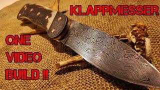 Damast Klappmesser selber schmieden und bauen 100 selfmade  Subtitled [upl. by Craw606]