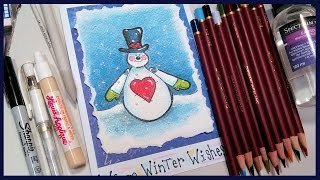 Stamp School How to Blend Colored Pencil with Gamsol amp Use Liquid Applique [upl. by Eeldivad24]