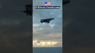 AV8B Harrier II Jets Vertically Landing on the Flight Deck shorts [upl. by Slocum]