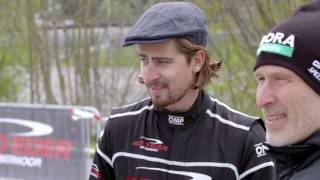 Peter Sagan and BoraHansgrohe teammates take on the Auto Eder Racetrack Challenge [upl. by Aerua]