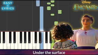 Surface Pressure  Encanto EASY Piano Tutorial  Lyrics [upl. by Adnoloy]