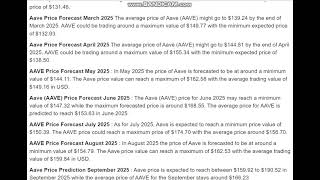 Aave Price Prediction 2025  Aave AAVE Price Forecast 2025 [upl. by Eniamirt]