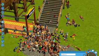 Crazy People Falling Down Stairs RCT3 [upl. by Amikehs]