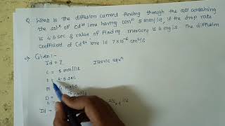 MSc2 Analytical chemistry CHA390 Polarography numericals [upl. by Nhojleahcim225]