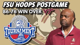 FSU Basketball  Florida State Virginia Tech  Leonard Hamilton on 8676 win in ACC Tourney FSU [upl. by Irrab]