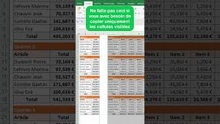 Astuce Excel  copier uniquement les cellules visibles Excel  astuce shorts [upl. by Owen]