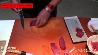 How to cut sashimi and nigiri tuna [upl. by Cale]