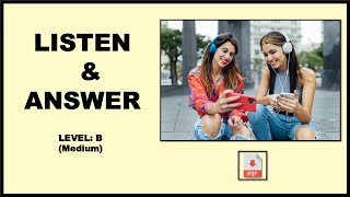 Listening Test  Level B Medium  PDF multiple choice questions  Easy English Lesson [upl. by Bollinger341]