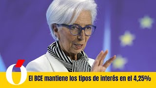 BCE mantiene los tipos sin cambios y Lagarde evita dar pistas sobre septiembre [upl. by Franni448]