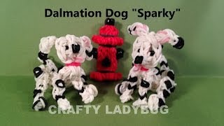 Rainbow Loom Charm DALMATIAN DOG Advanced Tutorial by Crafty Ladybug [upl. by Balsam806]