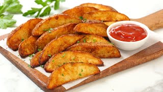 Crispy Potato Wedges  Perfect Oven Baked Snack Side or Appetizer [upl. by Sleinad668]