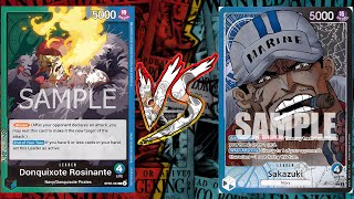 Rosinante Vs Sakazuki  One Piece TCG  OP05 Tournament Gameplay [upl. by Fawnia]