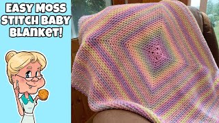 Easy Crochet Moss Stitch Baby Blanket Tutorial  Make it any Size  makeitpremier [upl. by Arada]