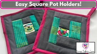 Easy Square Pot Holder with Hanging Loop [upl. by Krebs]