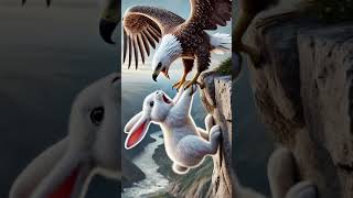 Cute rabbit save the poor baby eagle 🦅🦅 cute rabbit funny [upl. by Elahcar455]