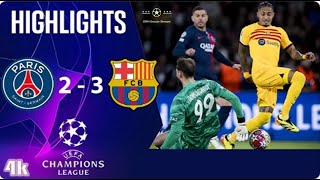 PSG vs Barcelona 23 EXTENDED HIGHLIGHTS 4K UEFA Champions League 2324 [upl. by Eenhpad944]