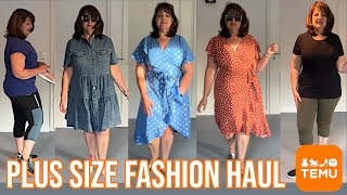 Temu Haul  Plus Size Fashion  review of lots of clothes plus more [upl. by Kylen]