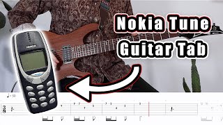 How To Play The Nokia Tune on Guitar with Tab [upl. by Nryhtak]