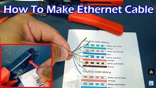 How To Make Ethernet Cable RJ45  Straight Through amp Crossover [upl. by Fridell]