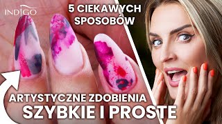 Proste i szybkie wzorki na paznokciach 5 sposobów na ciekawe paznokcie hybrydowe  Indigo Nails [upl. by Nonnahsed837]