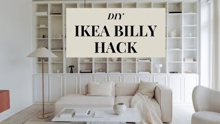 BILLY BOOKCASE IKEA DIY HACK  BUILT IN BOOKCASE WITH CABINETS [upl. by Fabozzi]