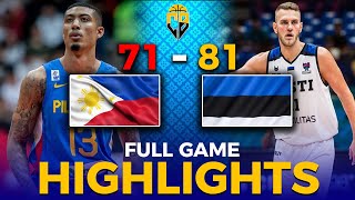 GILAS PILIPINAS vs ESTONIA Full Game Highlights  Europe Pocket Tournament  2023 FIBA World Cup [upl. by Erica645]