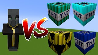 Evoker vs All Tnt Mob Battle in Minecraft [upl. by Zitella]