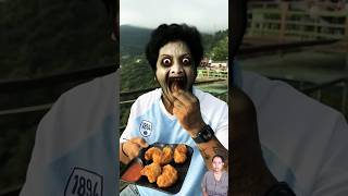 Shaitaan👹 Fried Momos 🥐kha gaya😨 shorts trendingshorts comedy food meghachaube [upl. by Ikir]