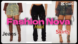 Fashion Nova Haul Skirts amp Jeans [upl. by Suoiluj]