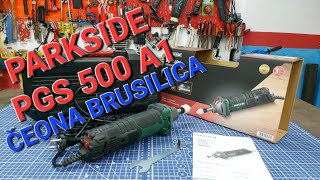 Čeona brusilica Parkside PGS 500 A1  bijaks za metal  die grinder stress test [upl. by Mallin]