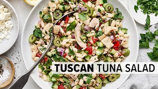 TUSCAN TUNA SALAD  ProteinPacked  Meal Prep Friendly Salad Recipe [upl. by Divadleahcim]