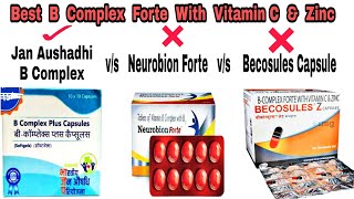 Jan Aushadhi B Complex Forte with Vitamin C Zinc के फायदे vs Becosules capsule Multivitamin [upl. by Nilesoj]