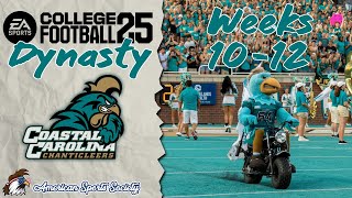 🏈Weeks 1012  Coastal Carolina Chanticleers DYNASTY 🔴LIVE STREAM [upl. by Doak]