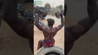 African mechanic natural bodybuilder mightymajester workoutmonster [upl. by Ahsoyek128]