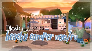 Building a Beachy Camper van RV in Bloxburg  speedbuild [upl. by Mark]