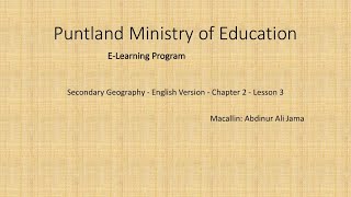 Secondary Geography  English Version  Chapter 2  Lesson 3 [upl. by Ordisy]