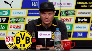 Pressekonferenz mit Edin Terzic  VfB Stuttgart – BVB  DFBPokal [upl. by Anawt629]