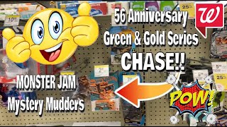 Hot Wheels Hunting Ep50  56 Anniversary Green amp Gold series CHASE Monster Jam Mystery Mudders [upl. by Humpage]