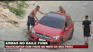 TRAFICANTES OSTENTAM ARMAS NO MAIOR BAILE FUNK DO RJ  BRASIL URGENTE [upl. by Byers570]