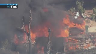 Homes burning in SoCal as fire spreads [upl. by Annahaj597]