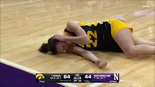 🤕 Caitlin Clark SHAKEN UP After ELBOW To HeadEar On Made Shot NO FOUL Called  3 Iowa Hawkeyes [upl. by Ellerehs]