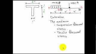 English  Finding Compressive and Tensile Flexural Stresses for a TBeam [upl. by Charron799]