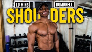 10 Minute Dumbbell Shoulders Workout No Bench  Build amp Burn 7 [upl. by Neruat]